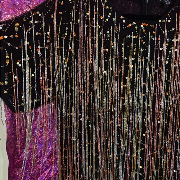 NastyGal Tassel Beaded Mini Shift Dress In Black - Picture 3 of 16